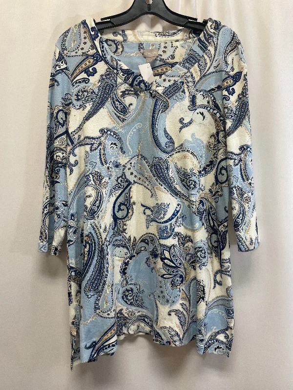 Top 3/4 Sleeve By Chicos In Paisley Print, Size: L