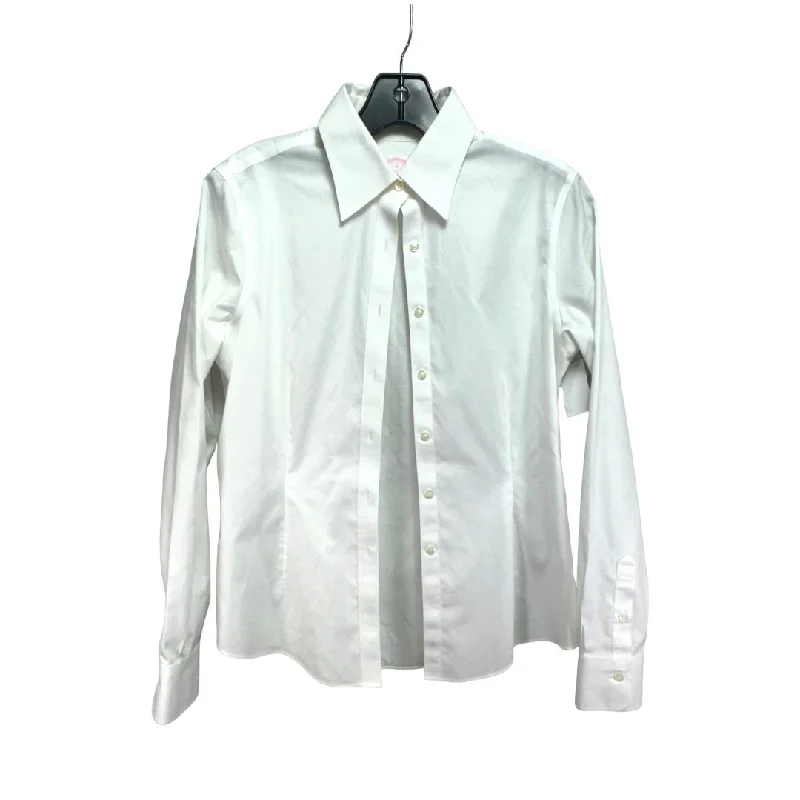 Top Long Sleeve By Brooks Brothers In White, Size: 4