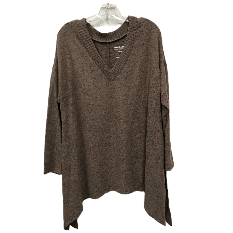 Top Long Sleeve By Torrid In Brown, Size: 2x