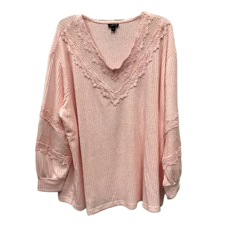 Top Long Sleeve By Torrid In Pink, Size: 2x