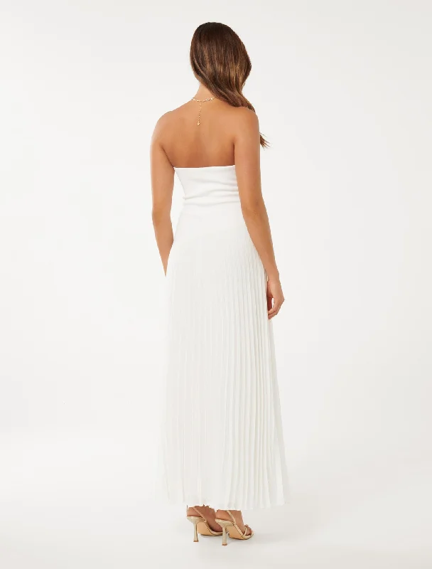 Capri Strapless Pleat Midi Dress