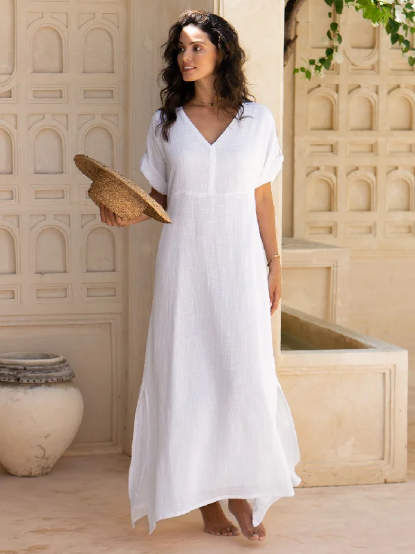 Catalina Cotton Dress White