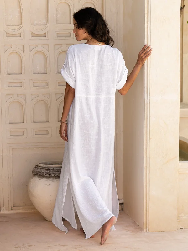 Catalina Cotton Dress White