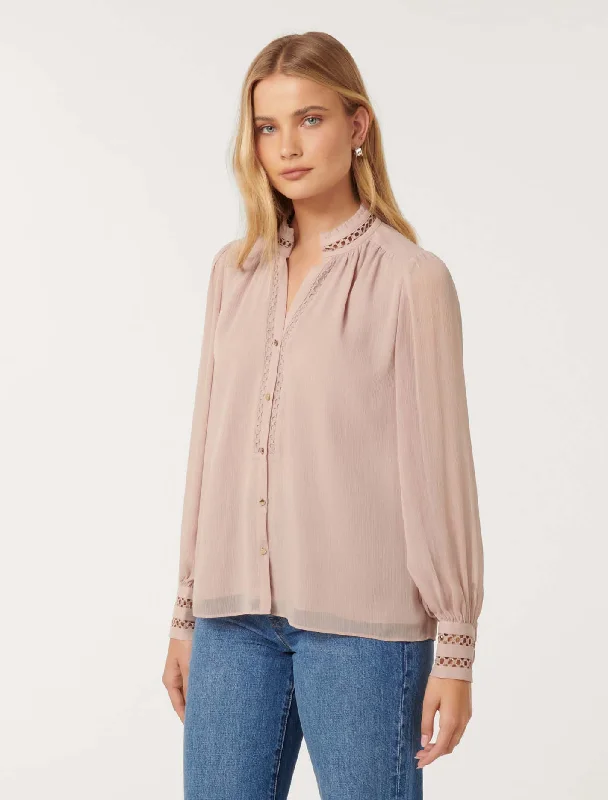 Iris Trim Insert Blouse