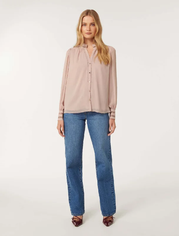 Iris Trim Insert Blouse