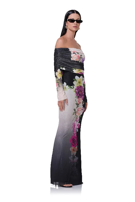 Thelma Maxi Dress - Colorblock Floral