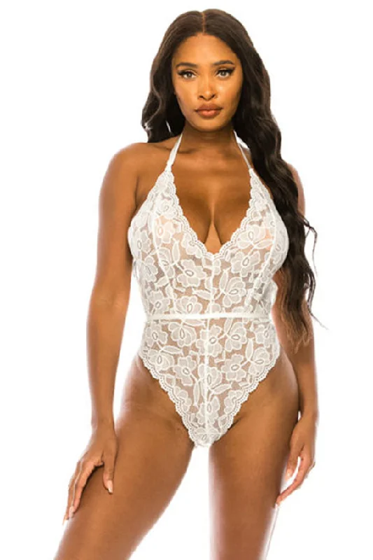 Halter-Neck Teddy bodysuit