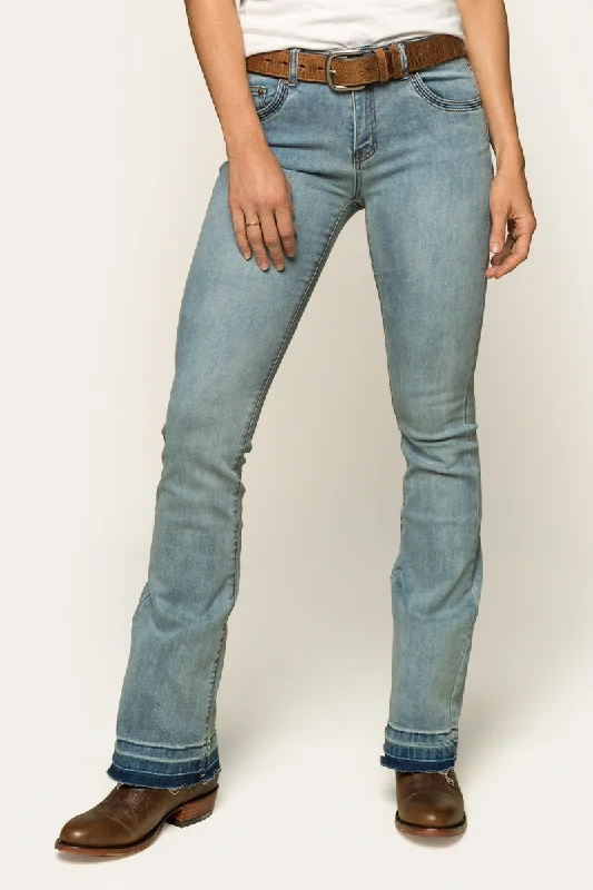 Billie Womens Mid Rise Bootleg Jean - Light Blue