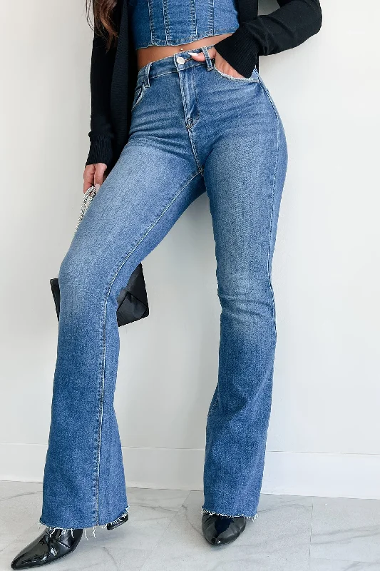 Brynn High Rise Raw Cut Risen Non Distressed Jeans (Dark)