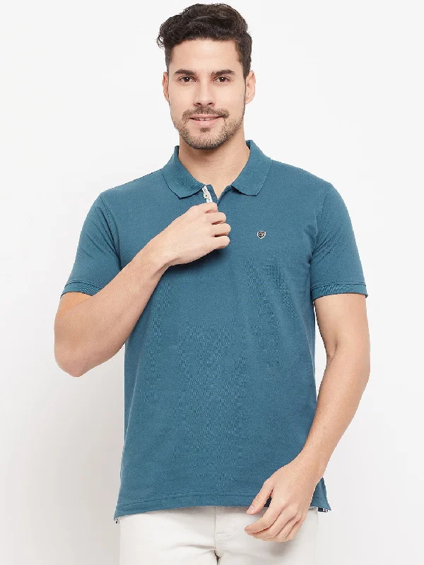 Cantabil Men Blue T-Shirt