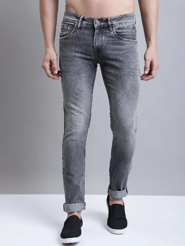 Cantabil Men Grey Clean Look Casual Jeans