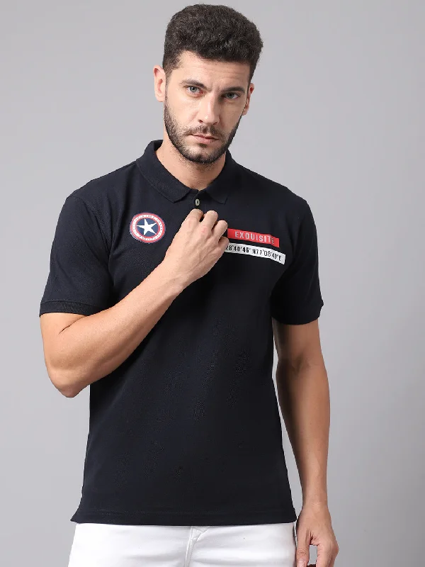 Cantabil Men Navy T-Shirt