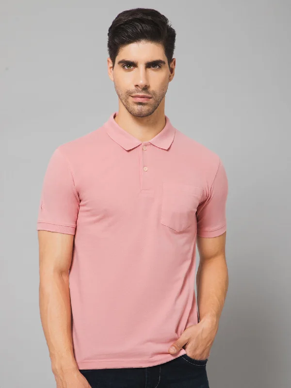 Cantabil Men Pink T-Shirt