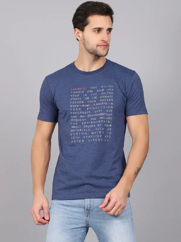 Cantabil Men's Blue T-Shirt