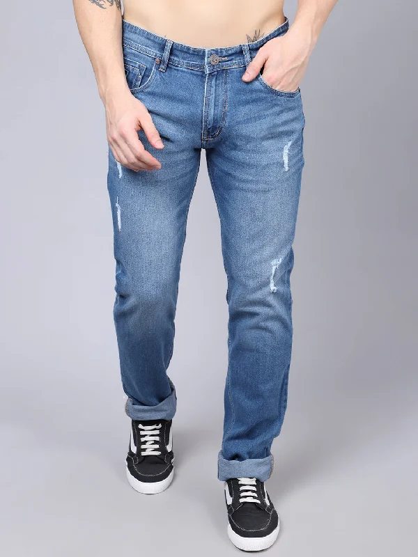 Cantabil Mens Med Carbon Blue Jeans