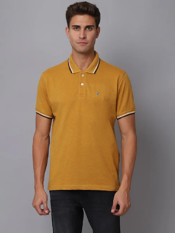 Cantabil Men's Mustard T-Shirt