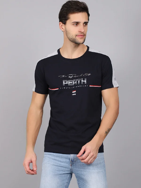 Cantabil Men's Navy T-Shirt