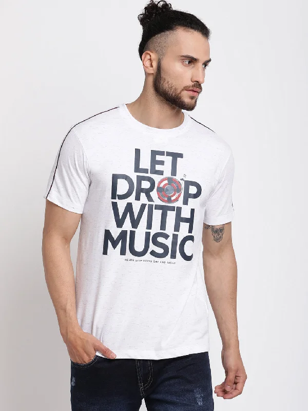 Cantabil Men's Off White T-Shirt