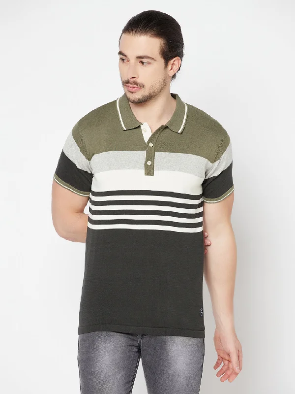 Cantabil Men's Olive T-Shirt