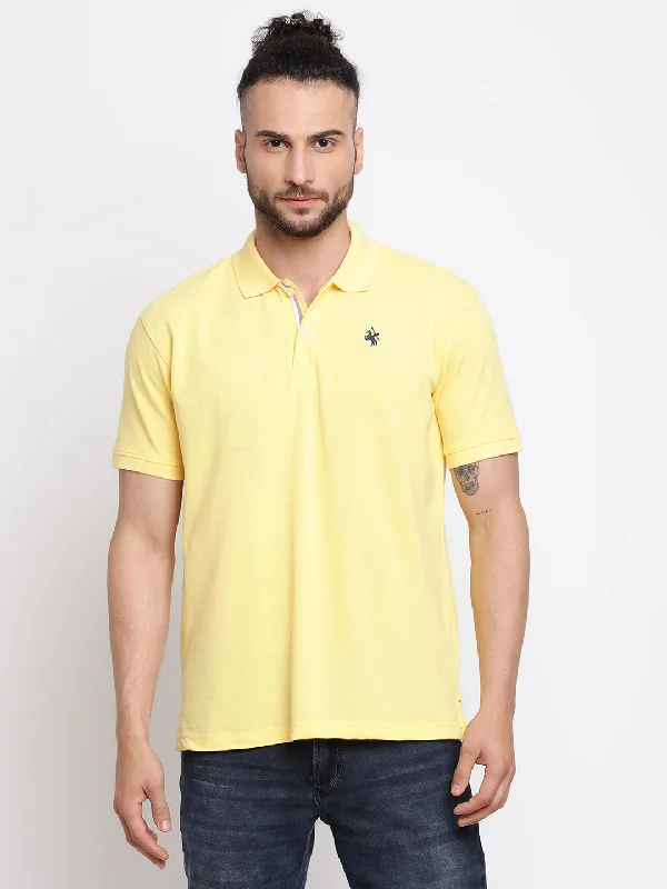 Cantabil Men's Yellow T-Shirt