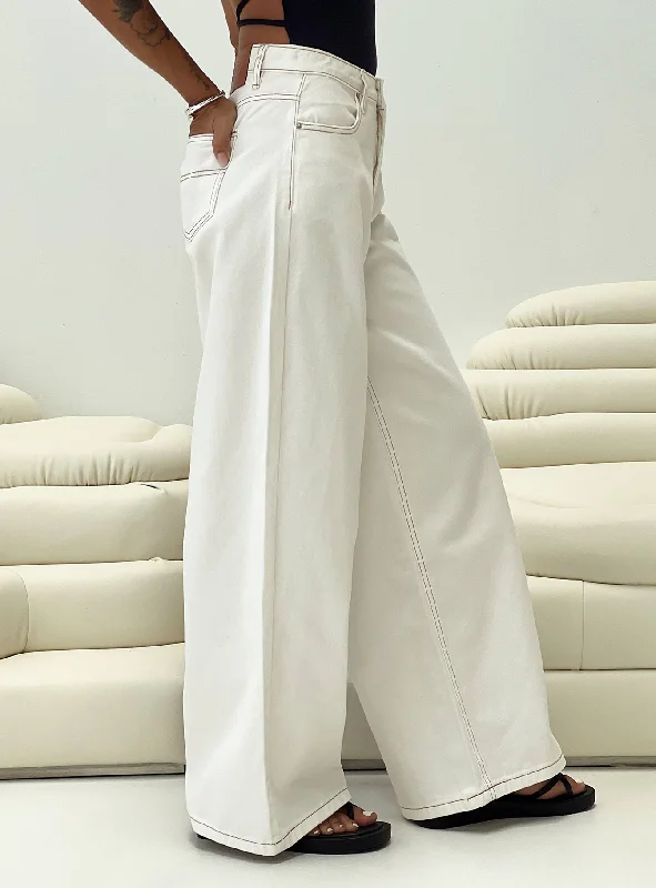 Naylor Wide Leg Jeans Cream