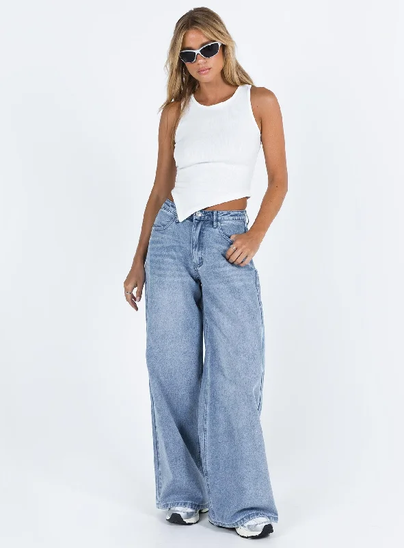 Naylor Wide Leg Jeans Light Wash Denim