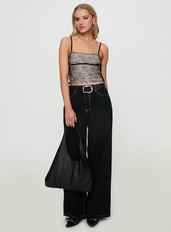 Naylor Wide Leg Jeans Mid Black