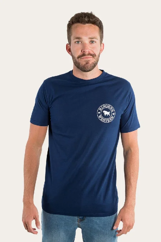 Signature Bull Mens Classic T-Shirt - Navy/White