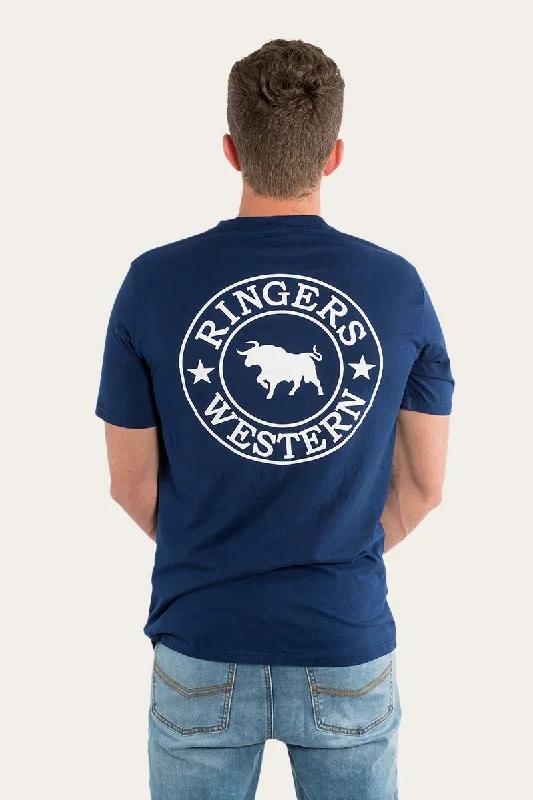 Signature Bull Mens Classic T-Shirt - Navy/White