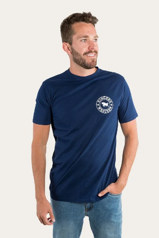 Signature Bull Mens Classic T-Shirt - Navy/White