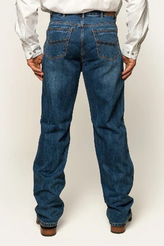 Station Hill Mens Relaxed Fit Jean - Dark Wash Blue