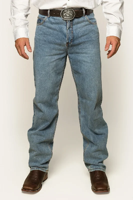 Station Hill Mens Relaxed Fit Jean - Light Wash Blue