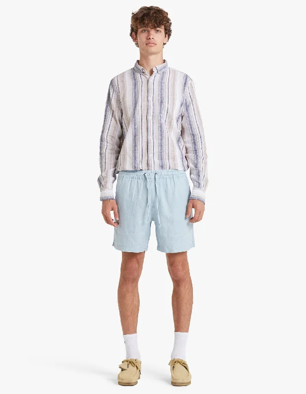 Riviera Linen Short - Ice Blue