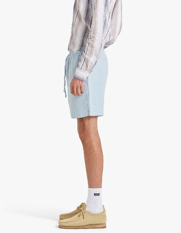 Riviera Linen Short - Ice Blue