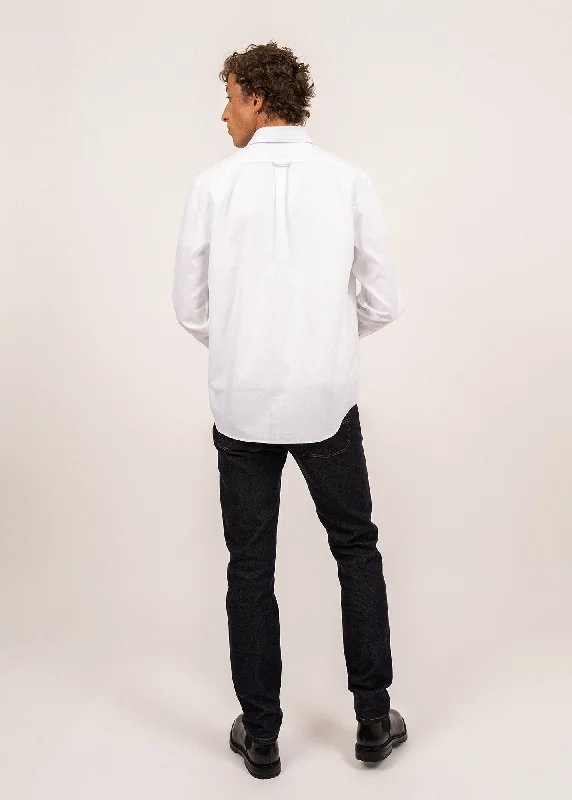 Amboise long sleeve shirt - regular fit, in cotton oxford (BLANC)