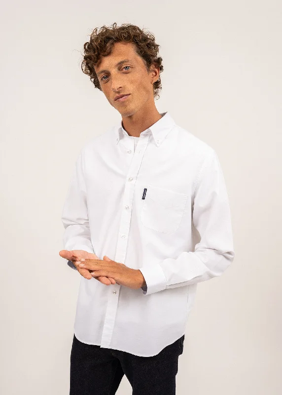 Amboise long sleeve shirt - regular fit, in cotton oxford (BLANC)