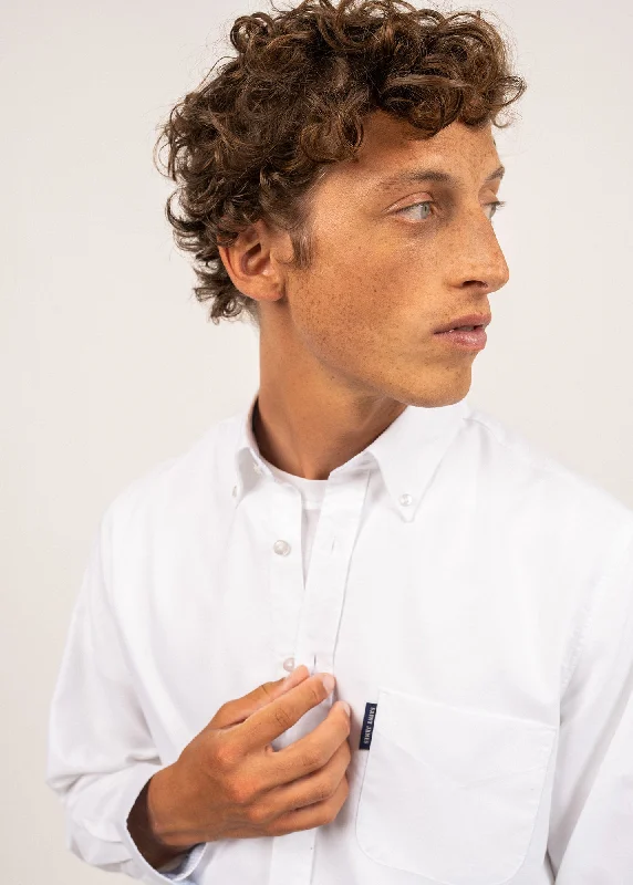 Amboise long sleeve shirt - regular fit, in cotton oxford (BLANC)