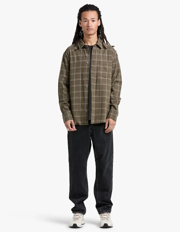 Brady Check Long Sleeve Shirt - Spruce/Cream Check