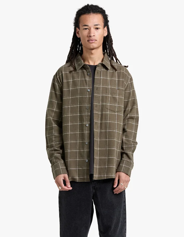 Brady Check Long Sleeve Shirt - Spruce/Cream Check