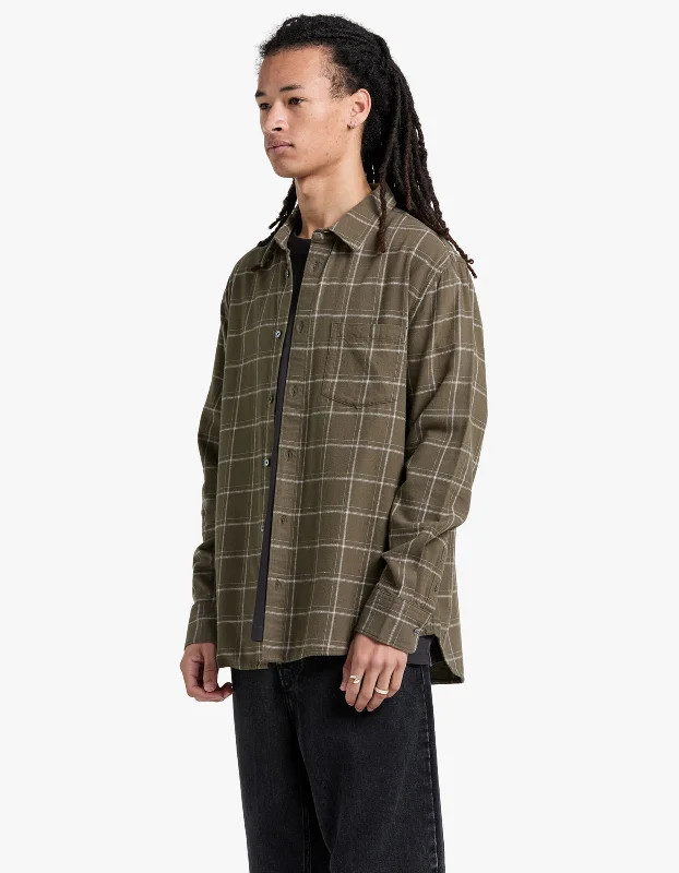 Brady Check Long Sleeve Shirt - Spruce/Cream Check