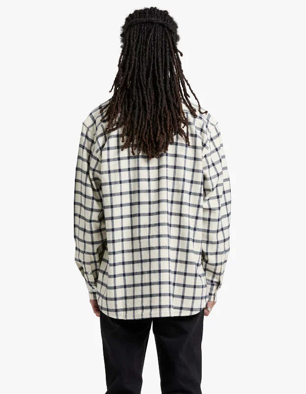 Reuben Check Overshirt - Limestone/True Navy