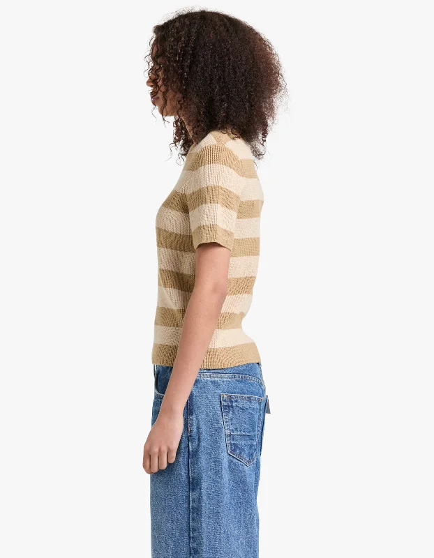 Umi Knit T-Shirt - Tan Cream