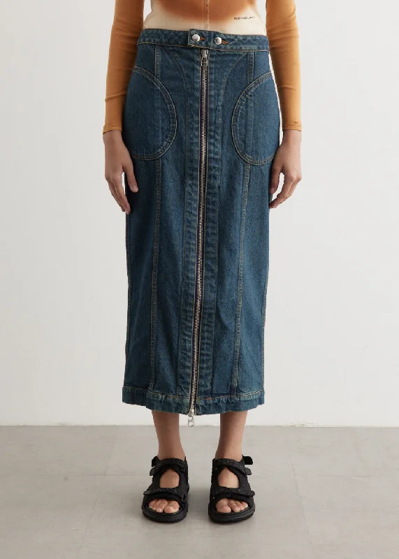 Denim Zip Skirt