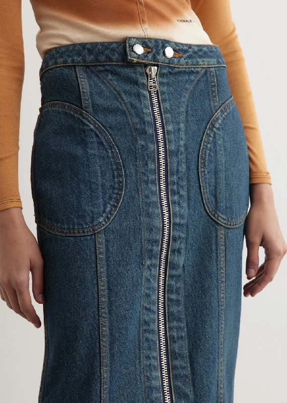 Denim Zip Skirt