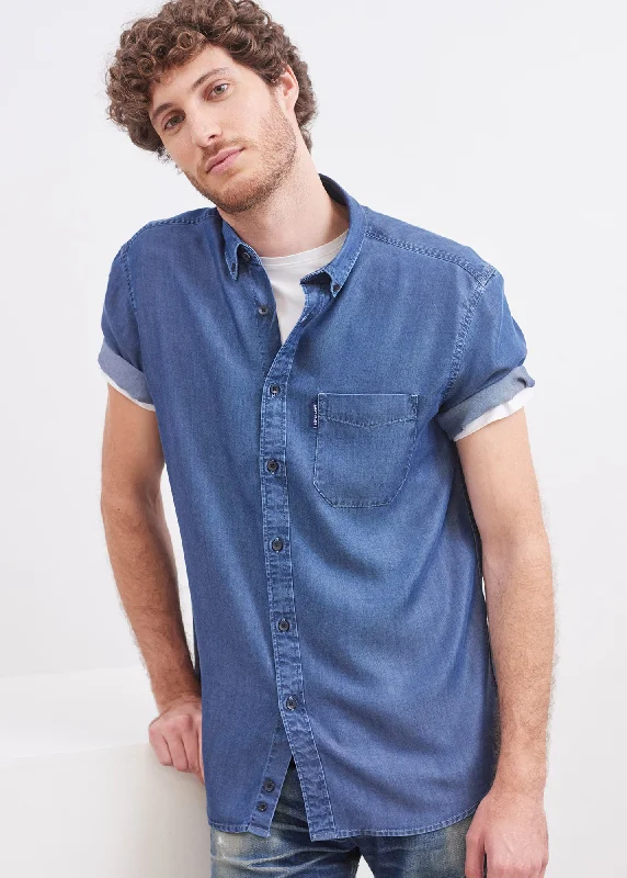 Frederic short sleeve shirt - regular fit, in chambray (CHAMBRAY)