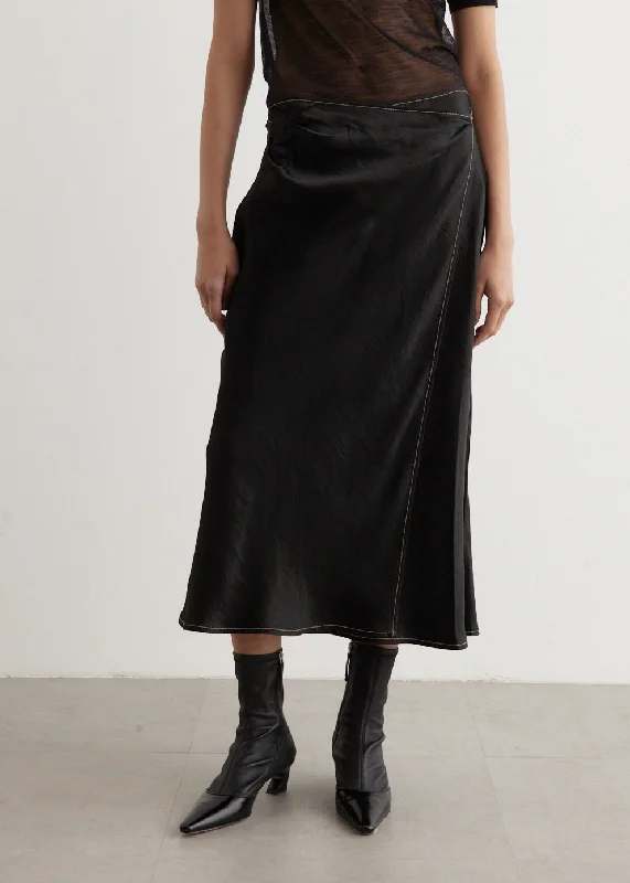 Iala Satin Wrap Skirt