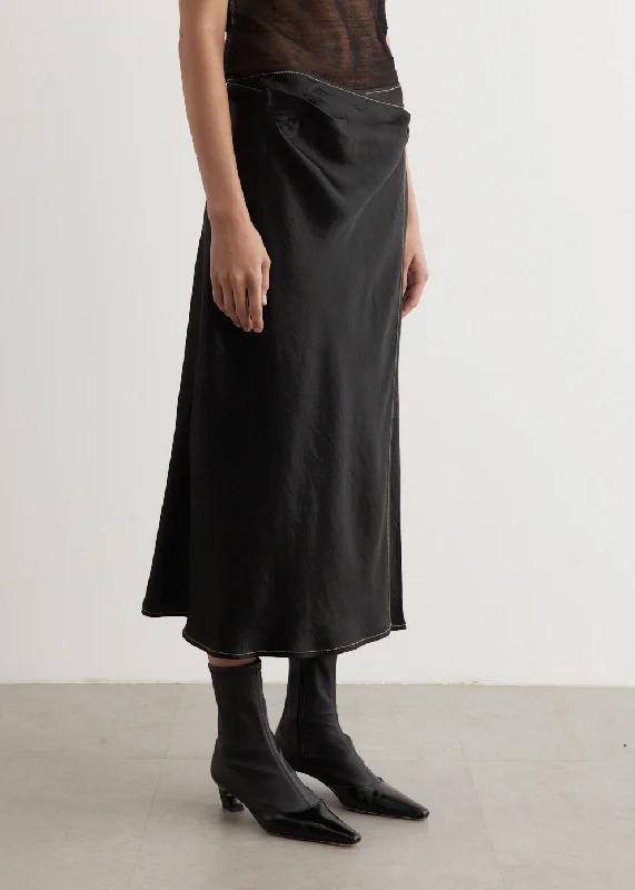 Iala Satin Wrap Skirt