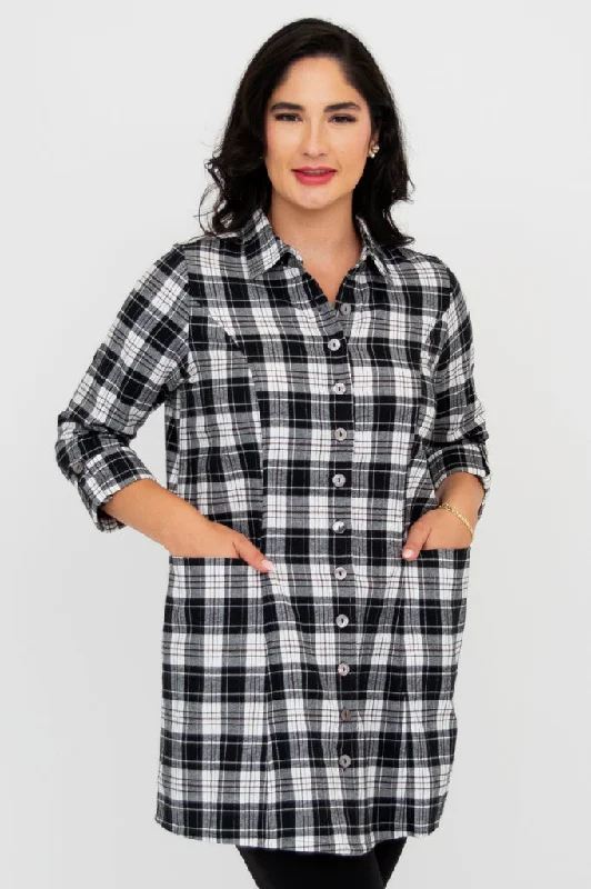 Larissa Tunic, Bobcat Plaid, Cotton