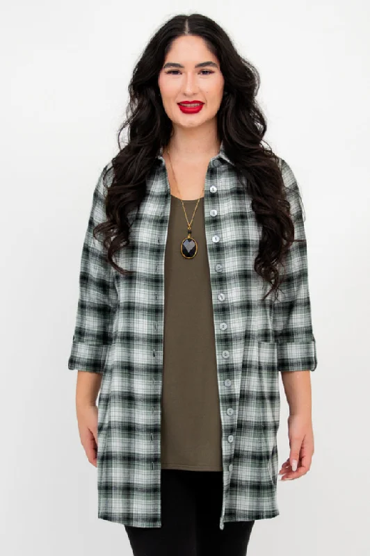 Larissa Tunic, Mint Plaid, Cotton