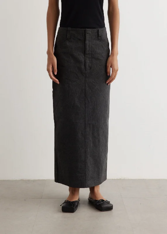 Washed Hard Twist Canvas Skirt